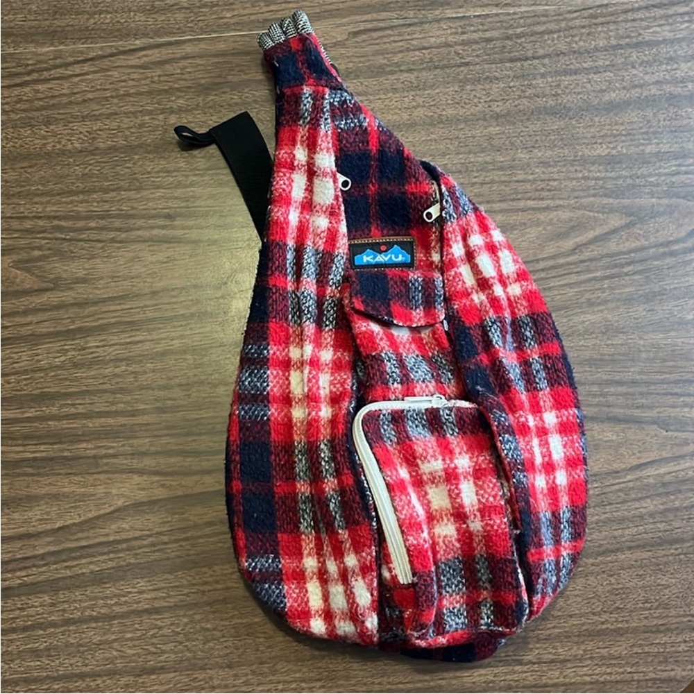 KAVU Plaid Rope Bag Americana Sling Backpack Crossbody